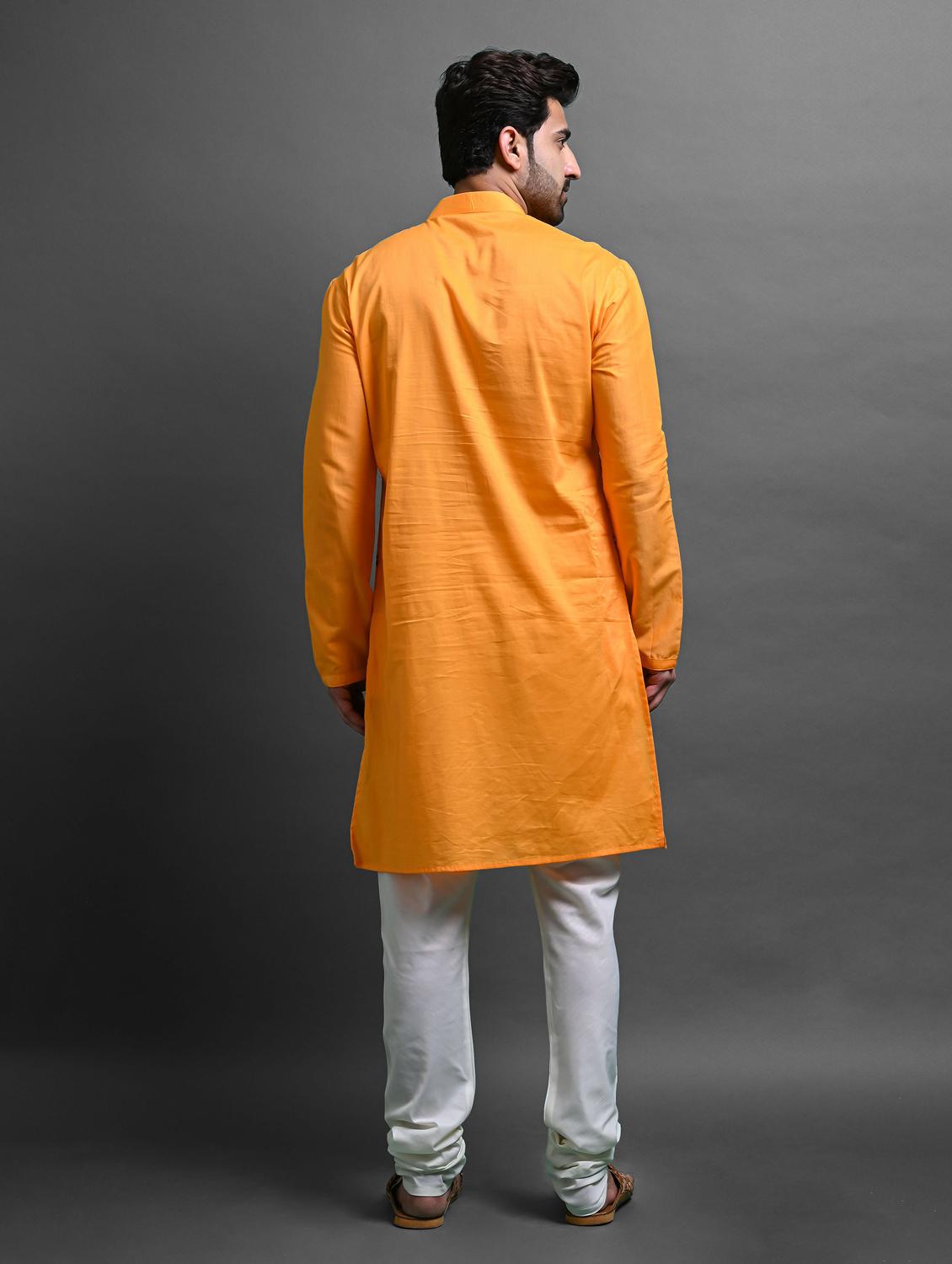 men's embroidered kurta churidar set - 20942890 - Standard Image - 4