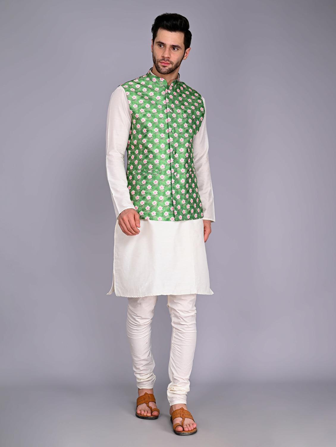 men's kurta pyjama with jacket set - 20942981 -  Standard Image - 1