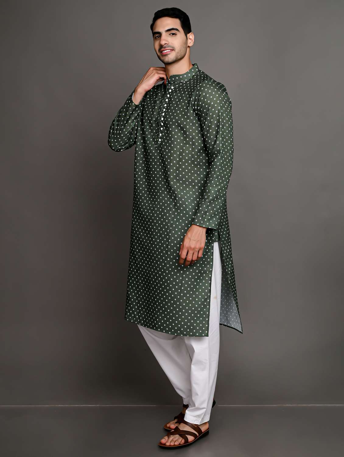 men's self designed kurta pyjama set - 20943049 -  Standard Image - 1