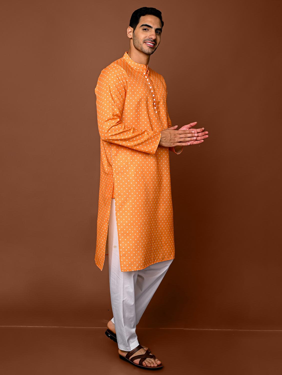men's self designed kurta pyjama set - 20943050 - Standard Image - 1