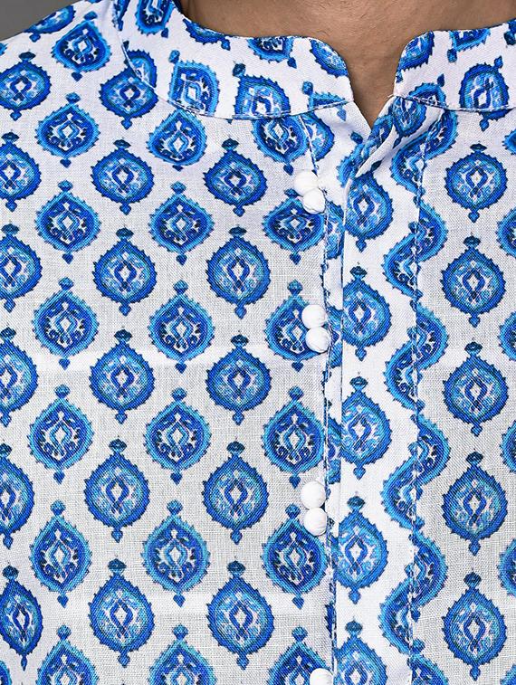 men's printed kurta pyjama set - 20943053 - Standard Image - 4
