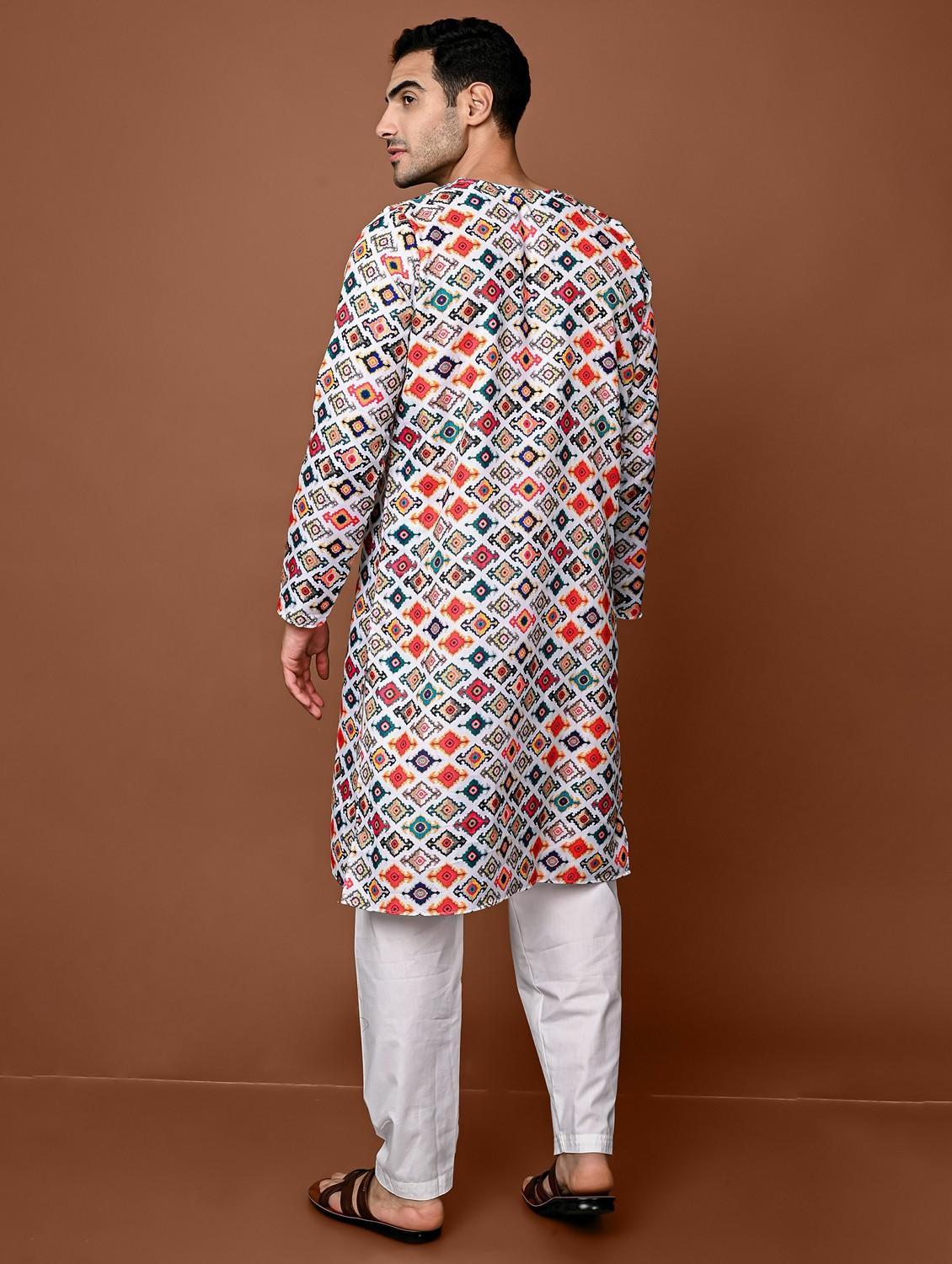 men's printed kurta pyjama set - 20943060 -  Standard Image - 1