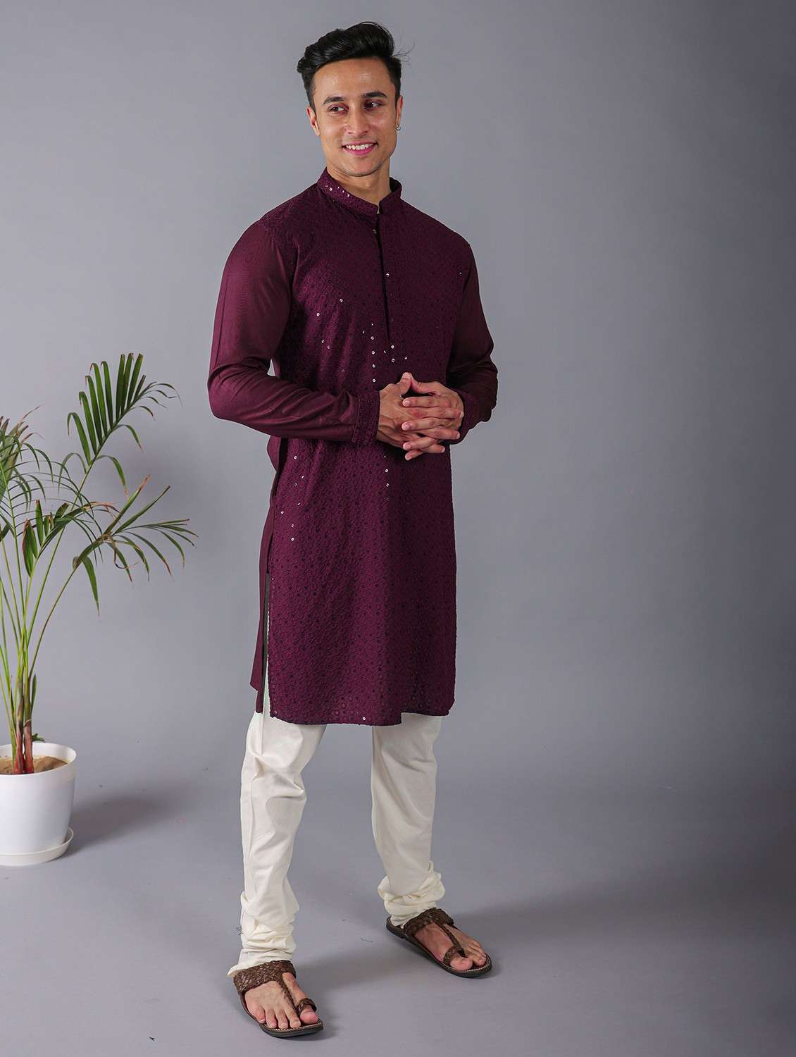 men's self designed kurta pyjama set - 20943074 -  Standard Image - 1