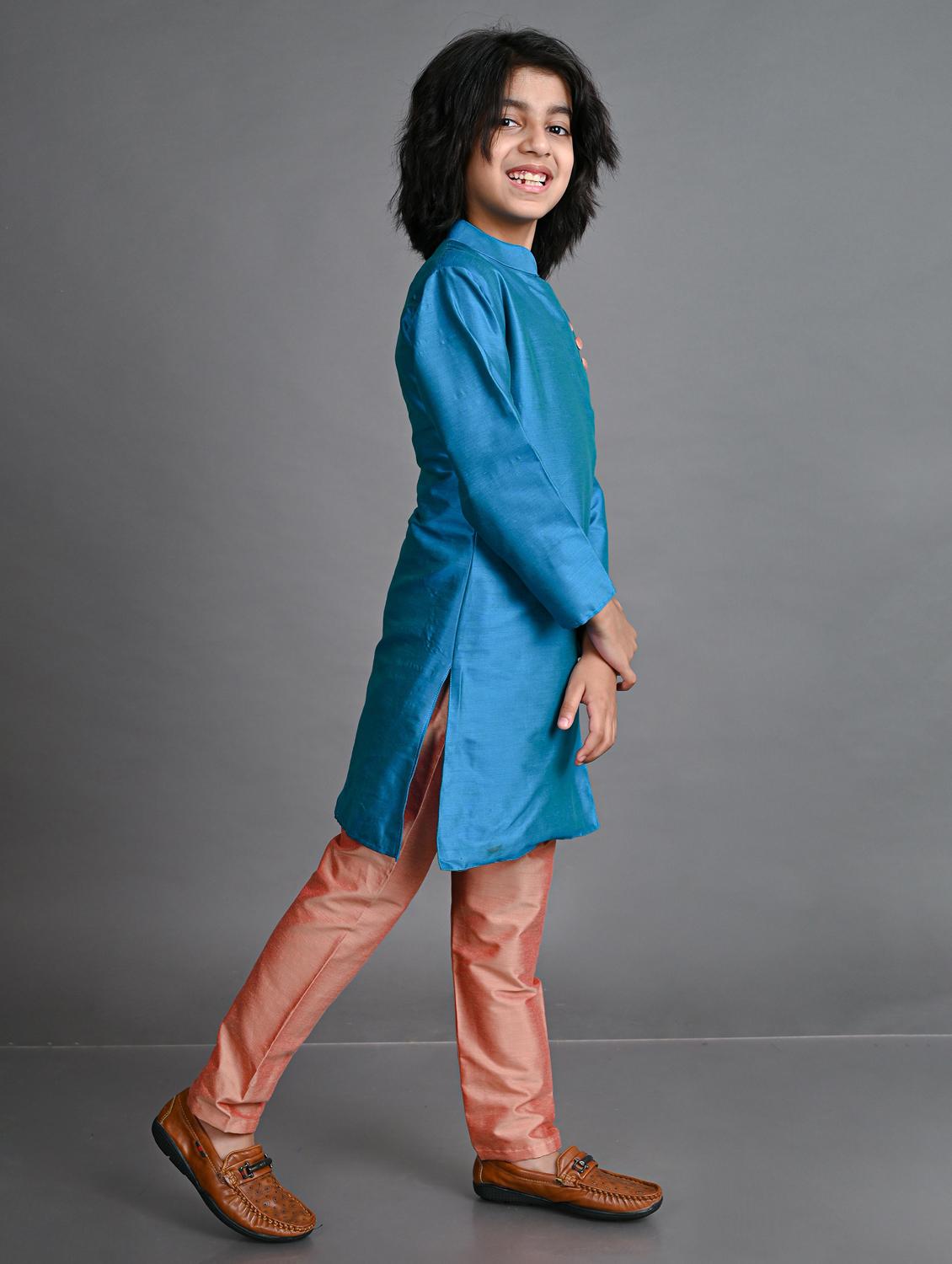 green silk blend kurta sets kurtas - 20943141 - Standard Image - 1