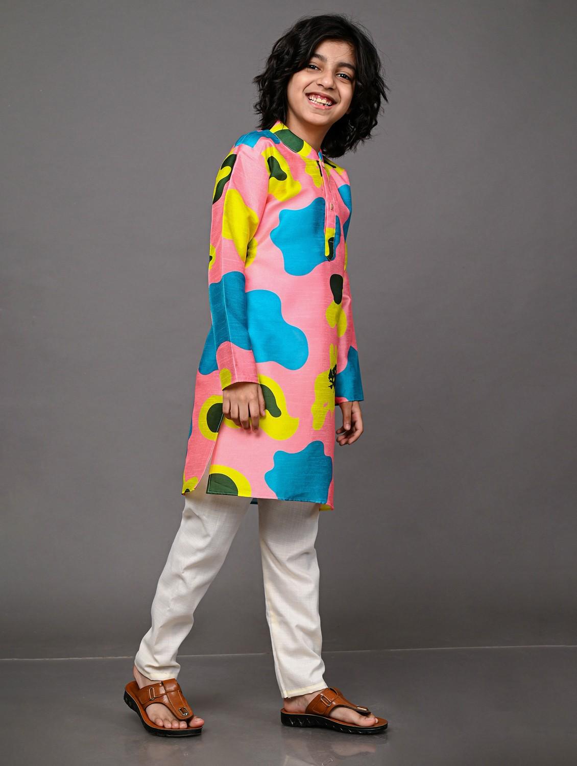 multi colored cotton silk kurta - 20943177 - Standard Image - 1