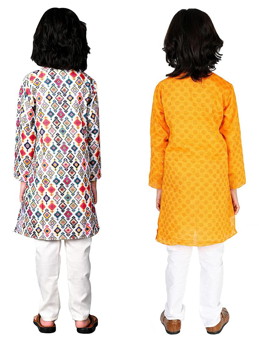 boys set of 2 cotton kurta pyjama set - 20943178 -  Standard Image - 1