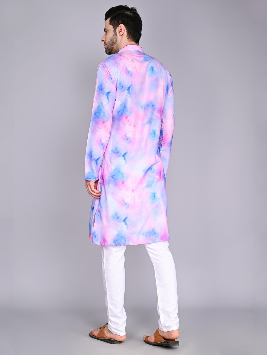 men mandarin neck long sleeve kurta - 20943631 - Standard Image - 1