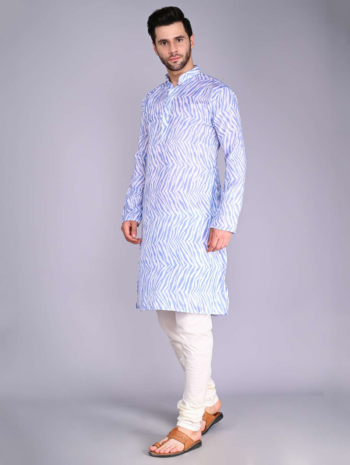 men mandarin neck long sleeve kurta - 20943637 -  Standard Image - 1