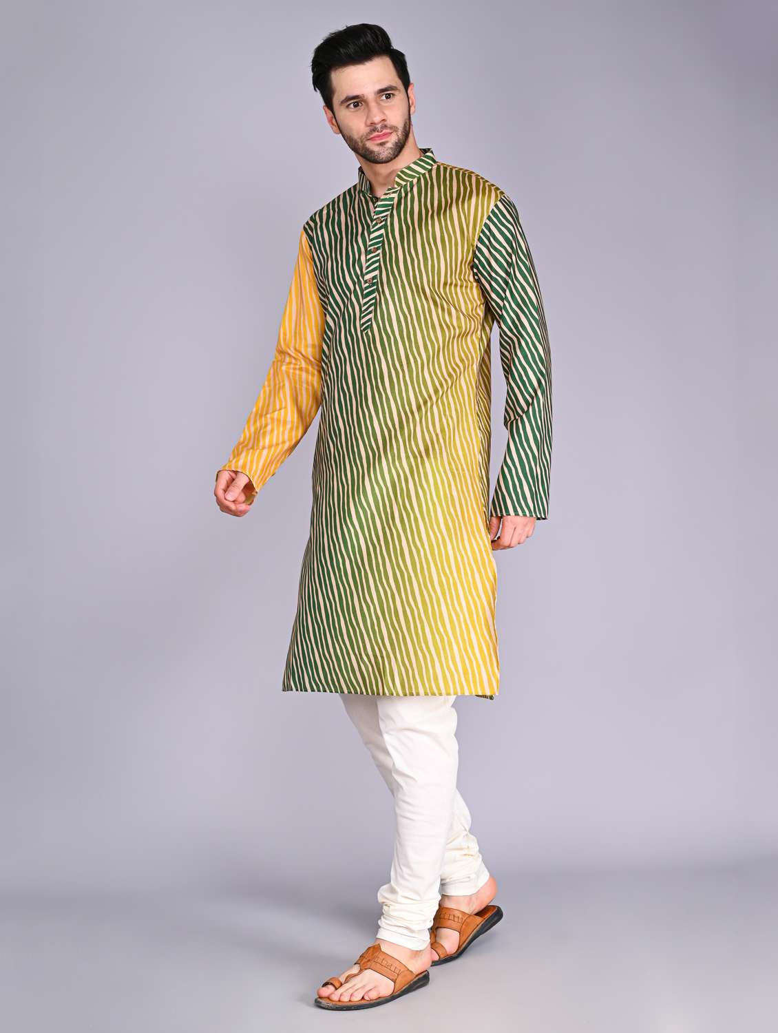 men mandarin neck long sleeve kurta - 20943638 -  Standard Image - 1