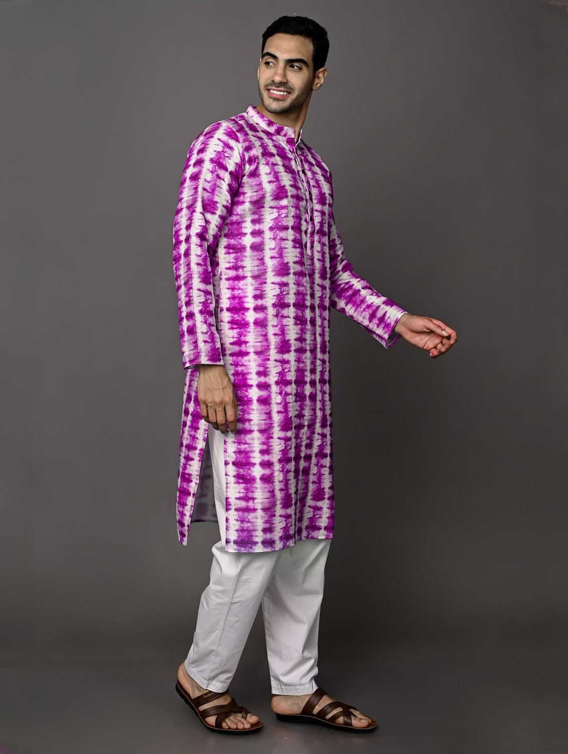 men mandarin neck long sleeve kurta - 20943642 - Standard Image - 1