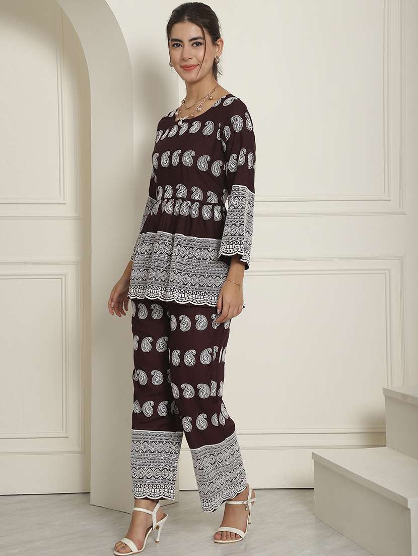 women long sleeve ethnic co-ord set - 20943759 -  Standard Image - 1