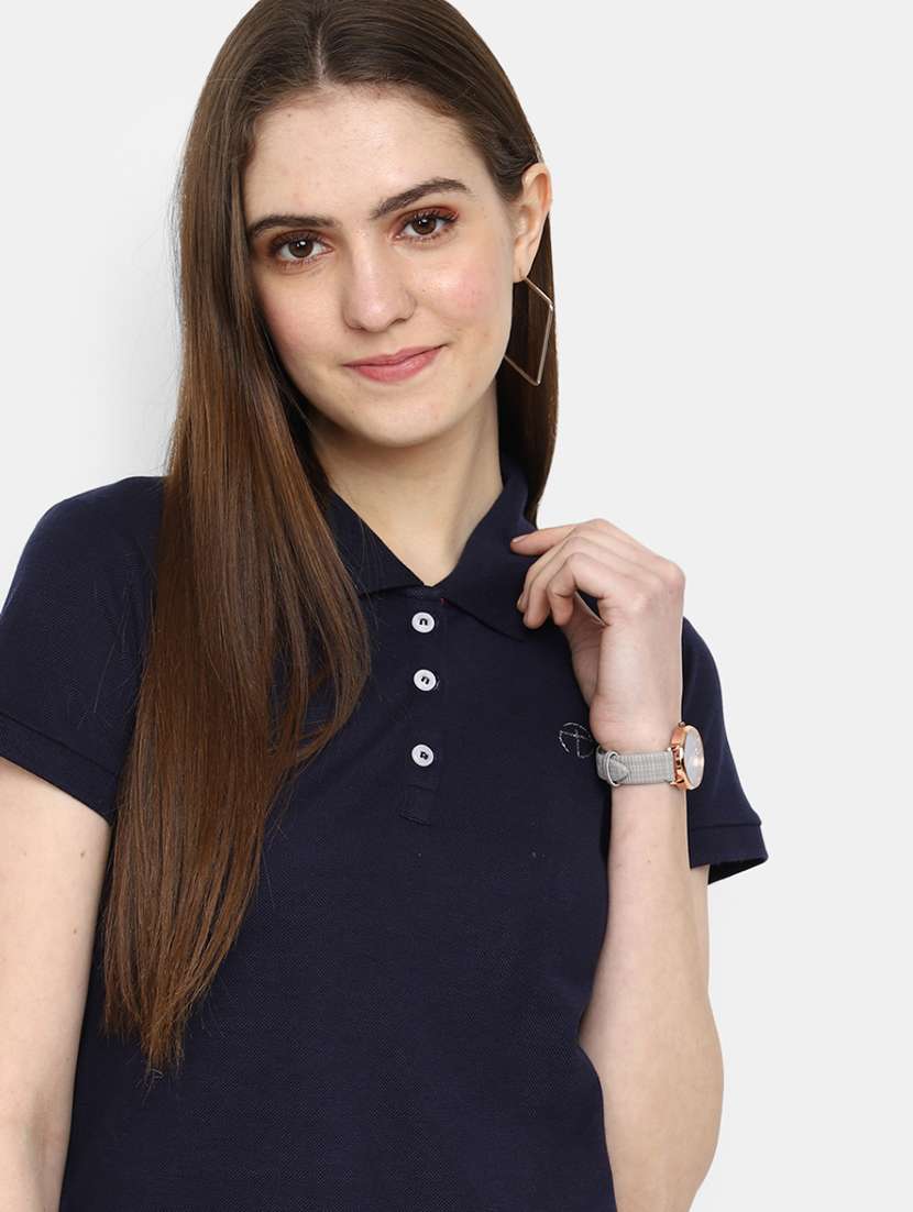 women solid polo t-shirt - 20944627 -  Standard Image - 4