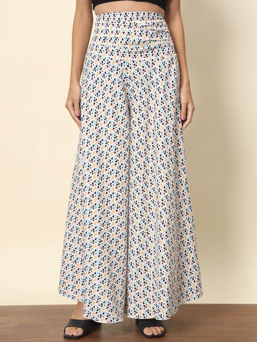 women geometric print flared palazzo