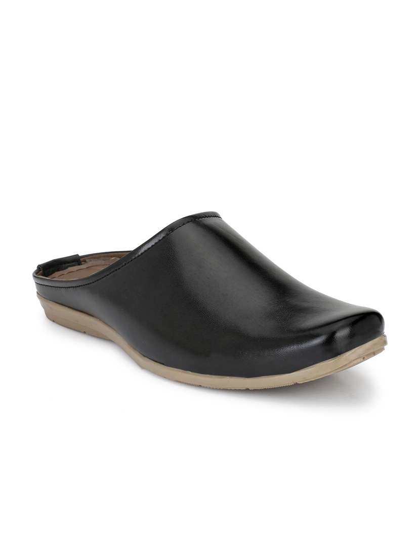 men black solid slip on mules - 20944799 -  Standard Image - 1