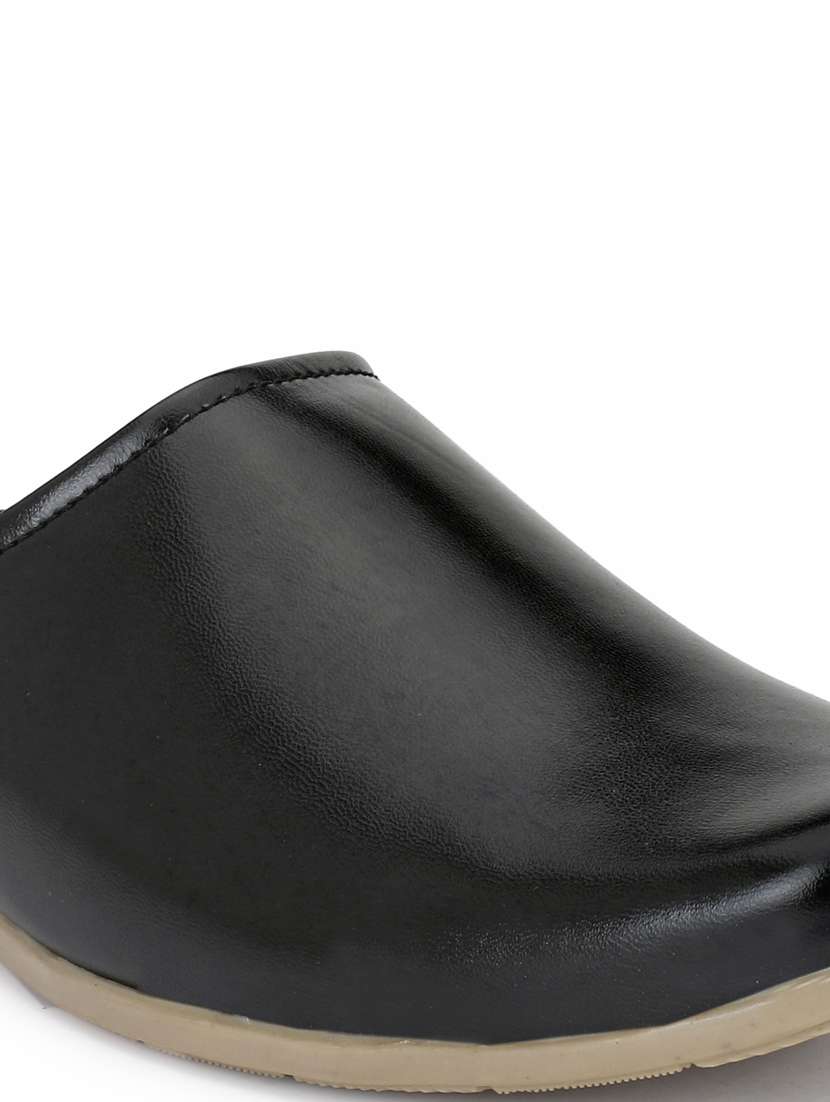 men black solid slip on mules - 20944799 -  Standard Image - 4