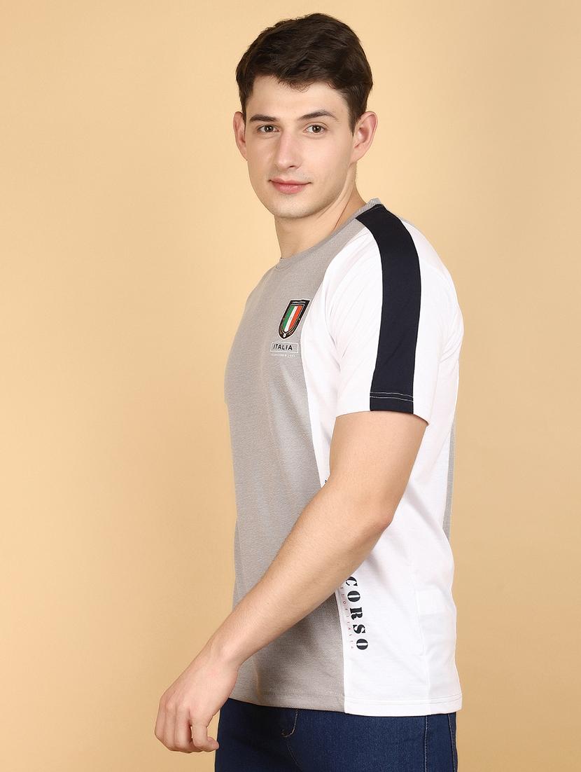 men round neck color block t-shirt - 20944891 - Standard Image - 1