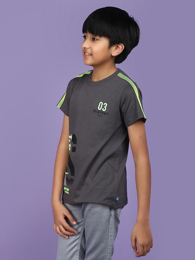 boys round neck placement print t-shirt - 20945009 - Standard Image - 1