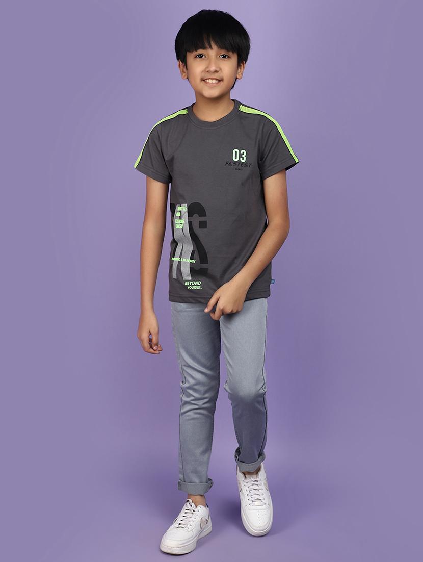 boys round neck placement print t-shirt - 20945009 - Standard Image - 4
