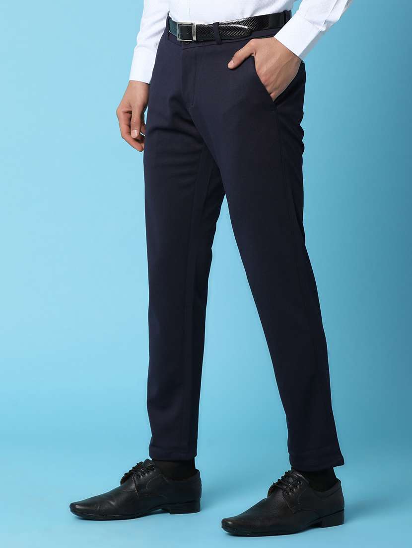 men solid ankle length formal trouser - 20945028 -  Standard Image - 1