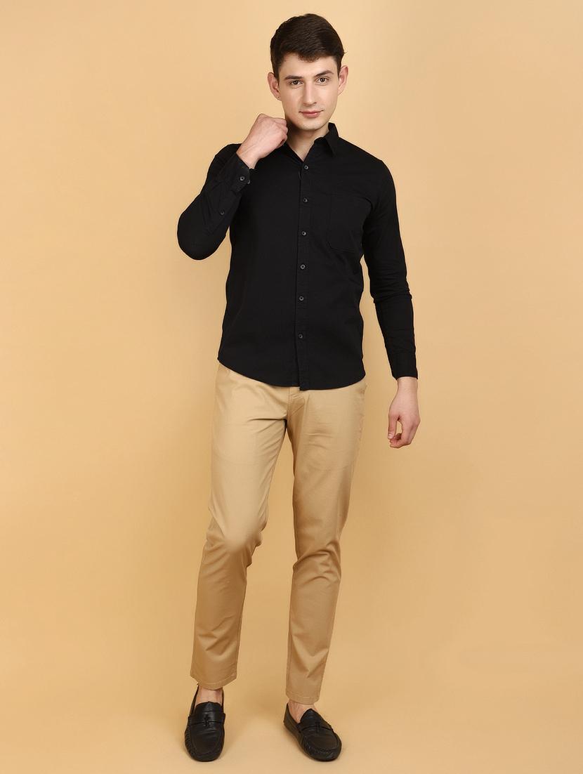 men solid cotton long sleeve casual shirt - 20945031 - Standard Image - 4
