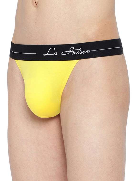 yellow cotton 95% spandex 5% brief - 20945144 -  Standard Image - 1