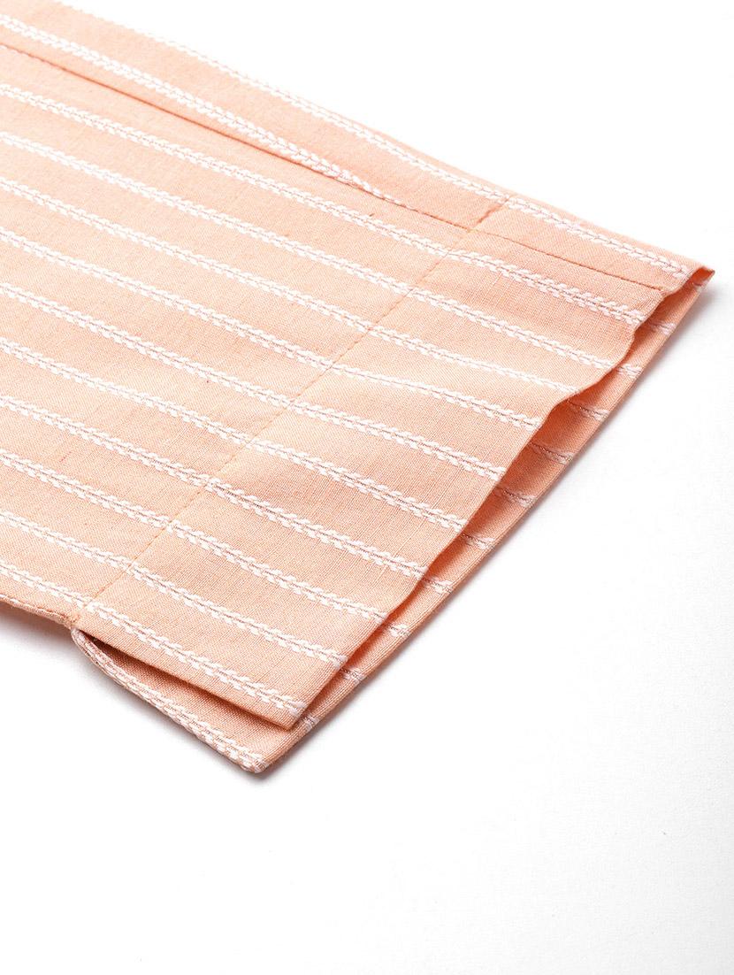women peach stripes formal suit set - 20945237 - Standard Image - 6