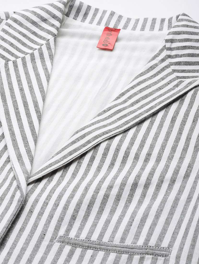 women grey stripes formal suit set - 20945242 - Standard Image - 4