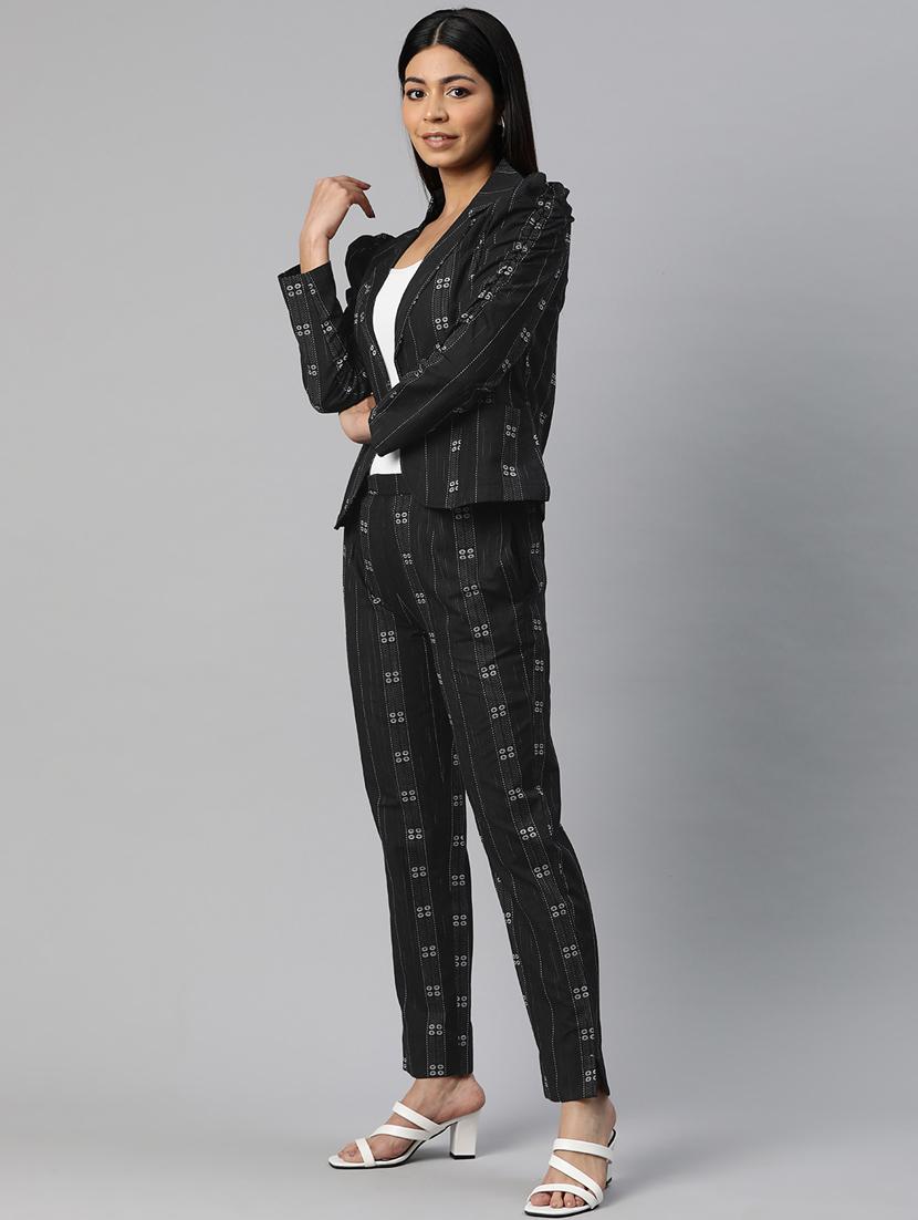 women black stripes formal suit set - 20945249 - Standard Image - 1