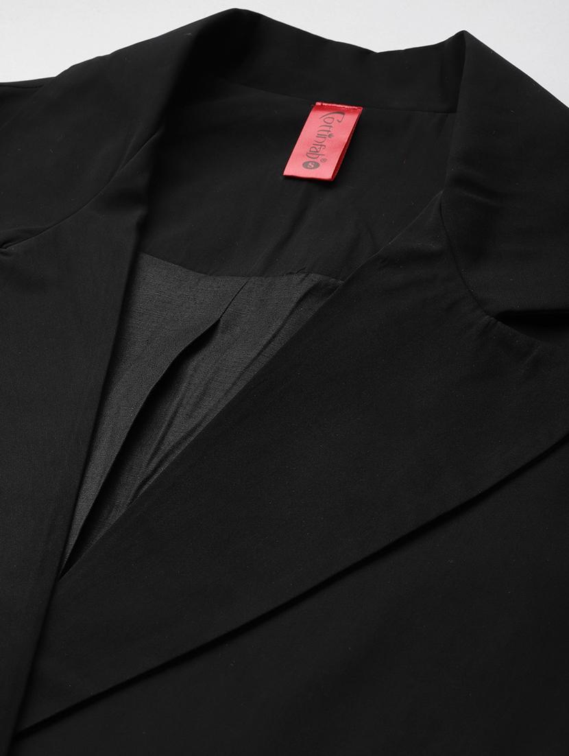women black solid formal suit set - 20945250 - Standard Image - 4