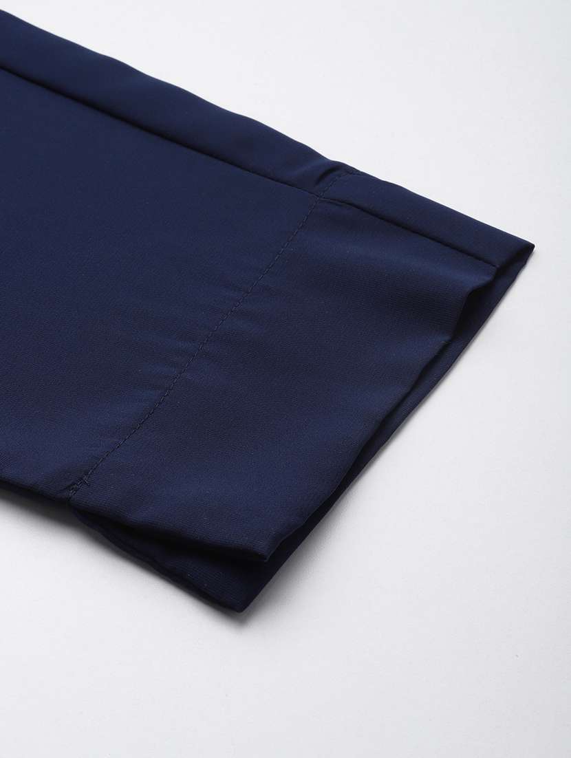 women navy blue solid formal suit set - 20945253 -  Standard Image - 6