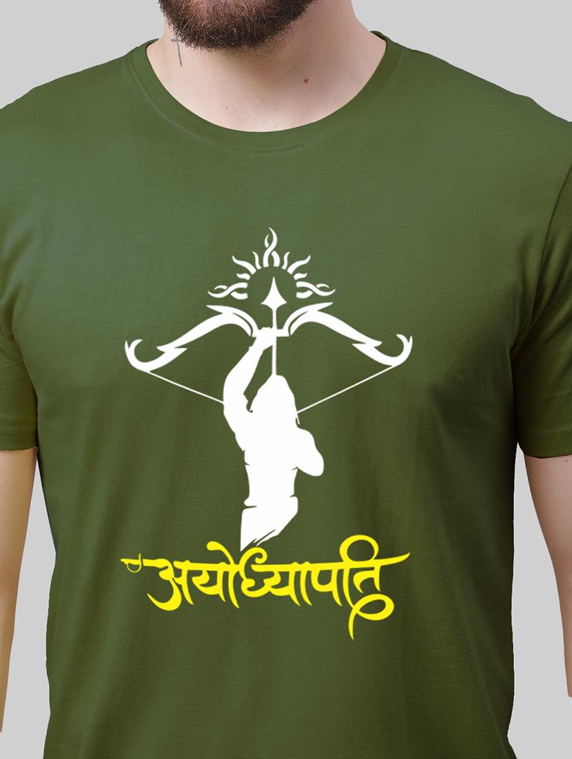 olive cotton chest print tshirt - 20945420 - Standard Image - 4