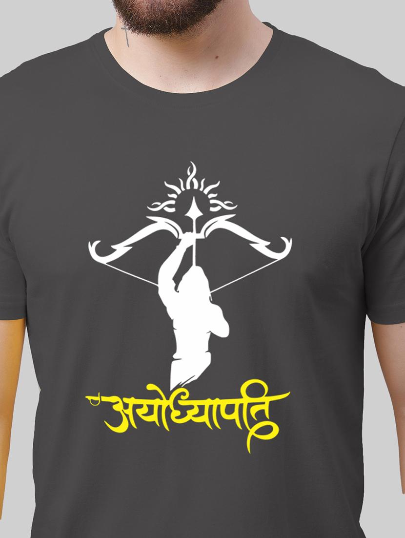 grey cotton front print t-shirt - 20945422 - Standard Image - 4
