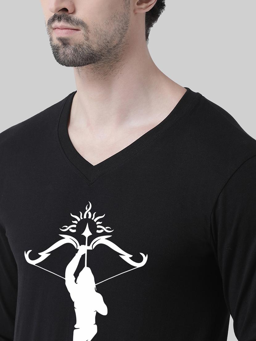 black cotton chest print tshirt - 20945425 - Standard Image - 4