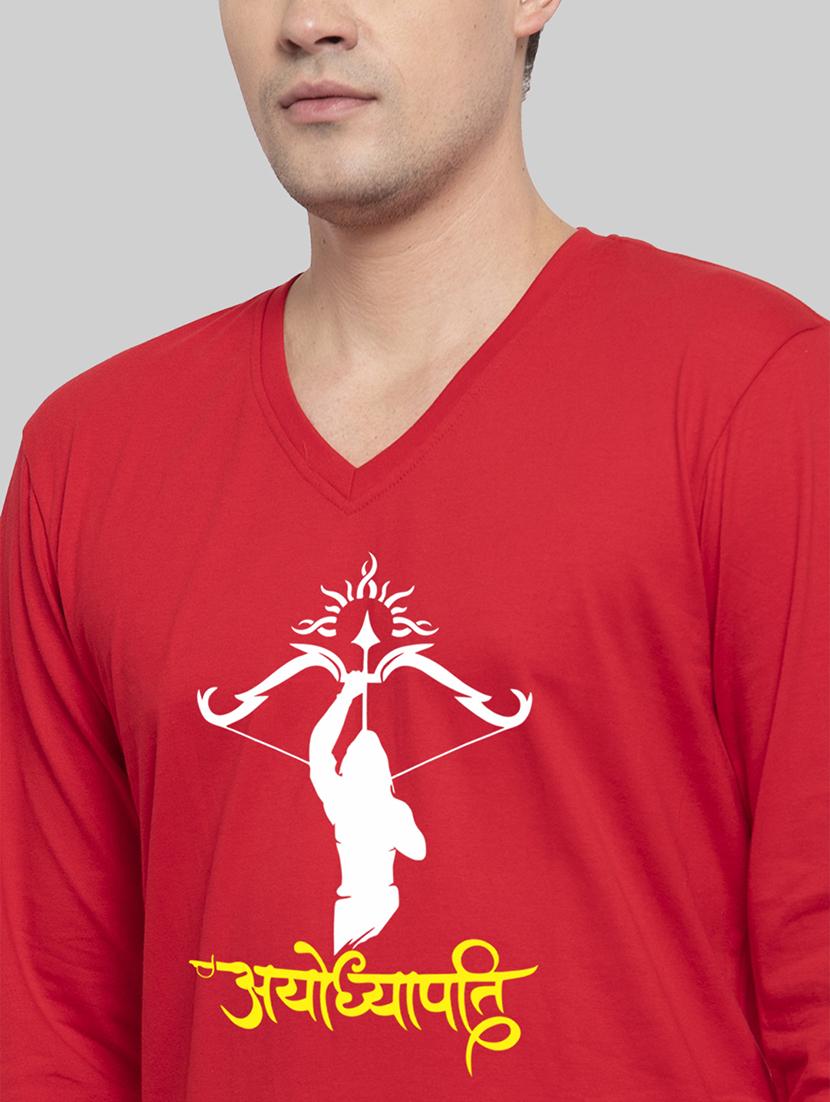red cotton chest print tshirt - 20945428 - Standard Image - 4