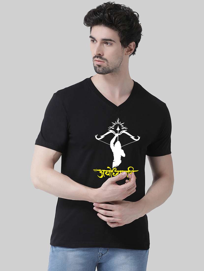 men front print short sleeve t-shirt - 20945434 -  Zoom Image - 0