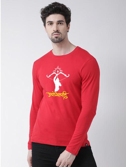 men round neck front print t-shirt - 20945442 - Standard Image - 0