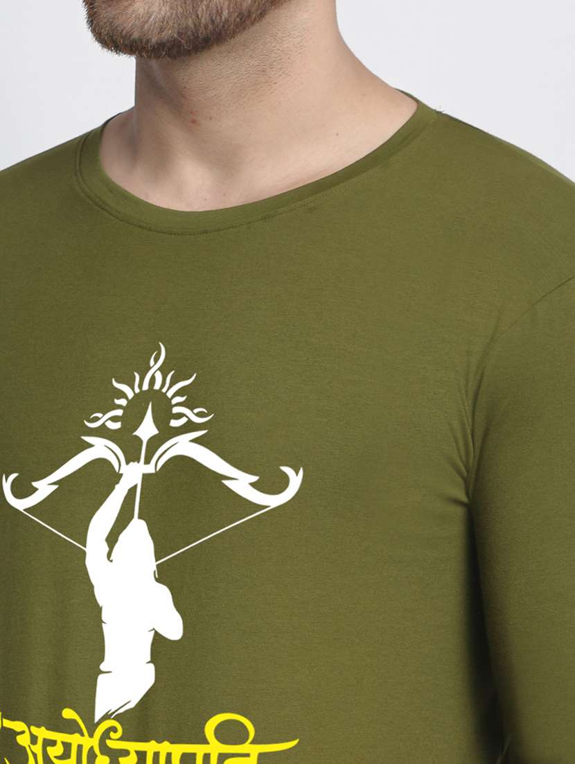 men chest print round neck t-shirt - 20945446 -  Standard Image - 4