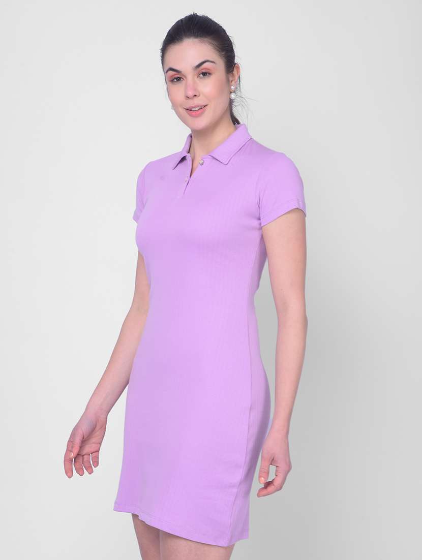 women polo neck solid mini bodycon dress