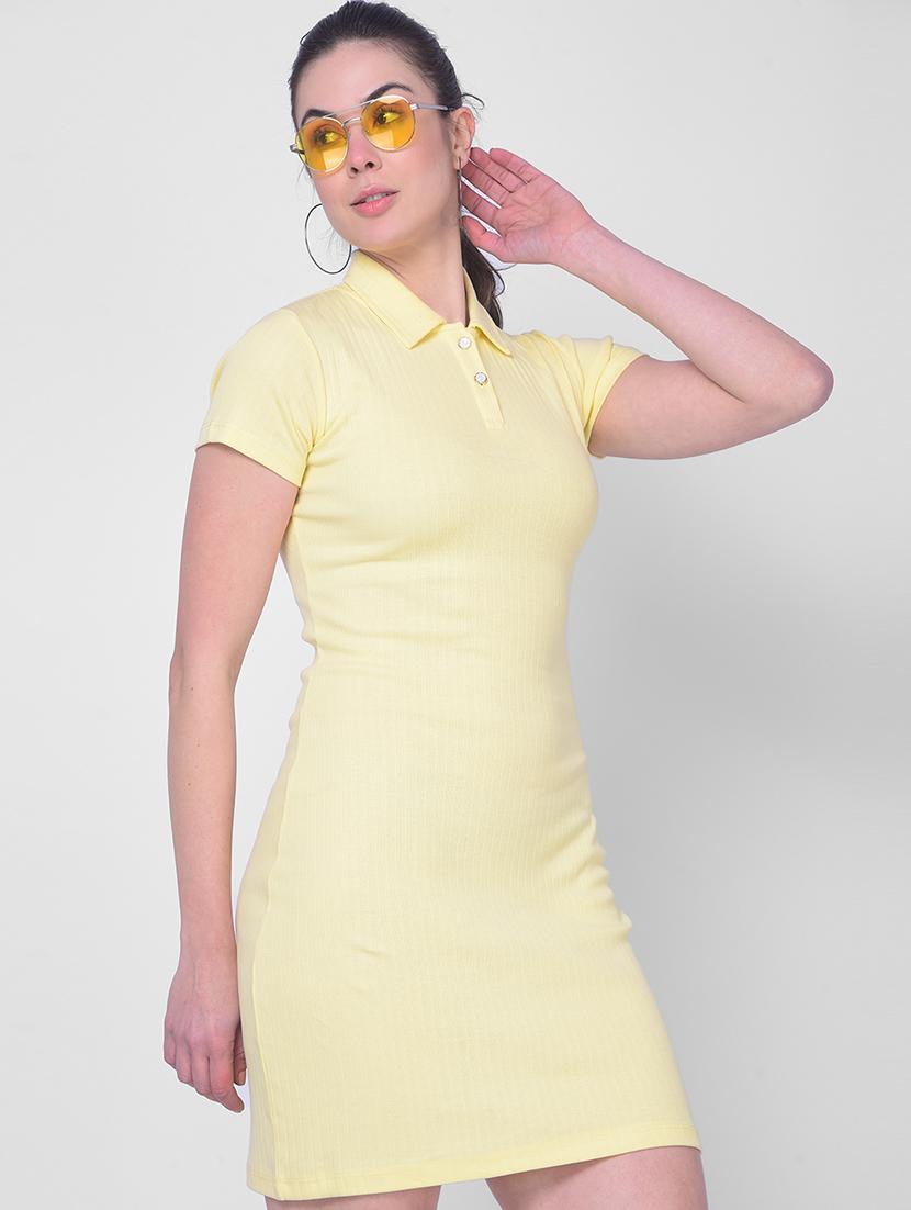 women solid collared bodycon dress - 20946292 -  Standard Image - 1