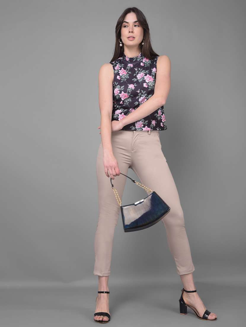 women floral print mock neck sleeveless top - 20946344 -  Standard Image - 4