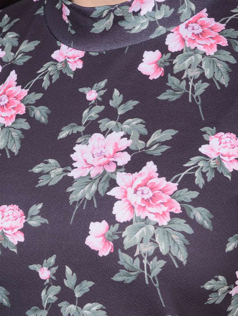 women floral print mock neck sleeveless top - 20946344 -  Standard Image - 6