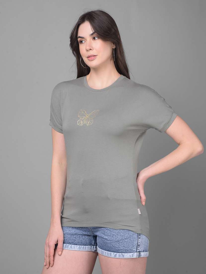 women back print cotton t-shirt