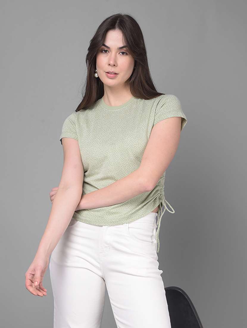 green cotton crop tshirt