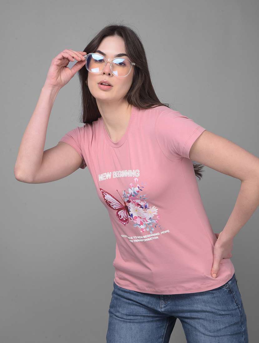 women front print cotton t-shirt - 20946364 -  Standard Image - 1