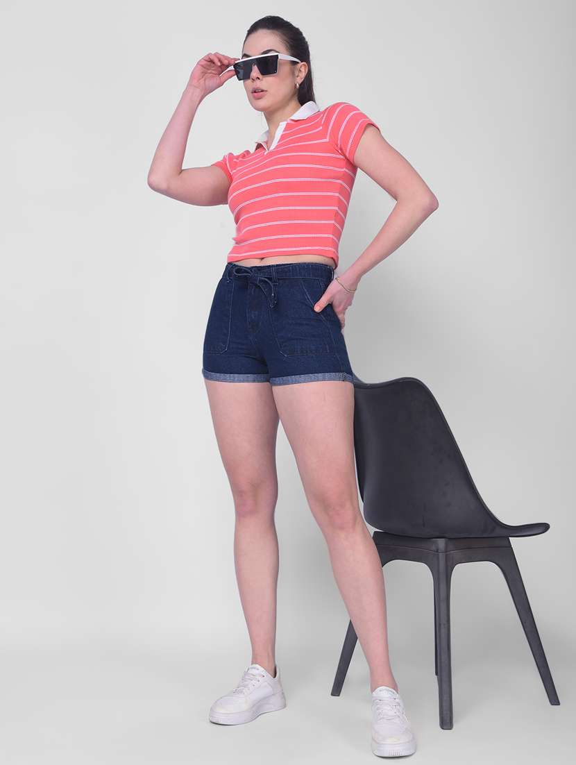 red striped cotton crop t-shirt - 20946375 -  Standard Image - 4