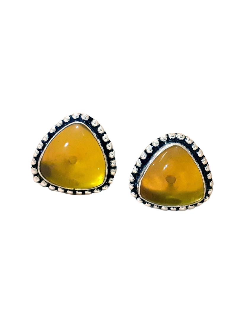 yellow alloy studs earrings - 20946446 -  Standard Image - 1