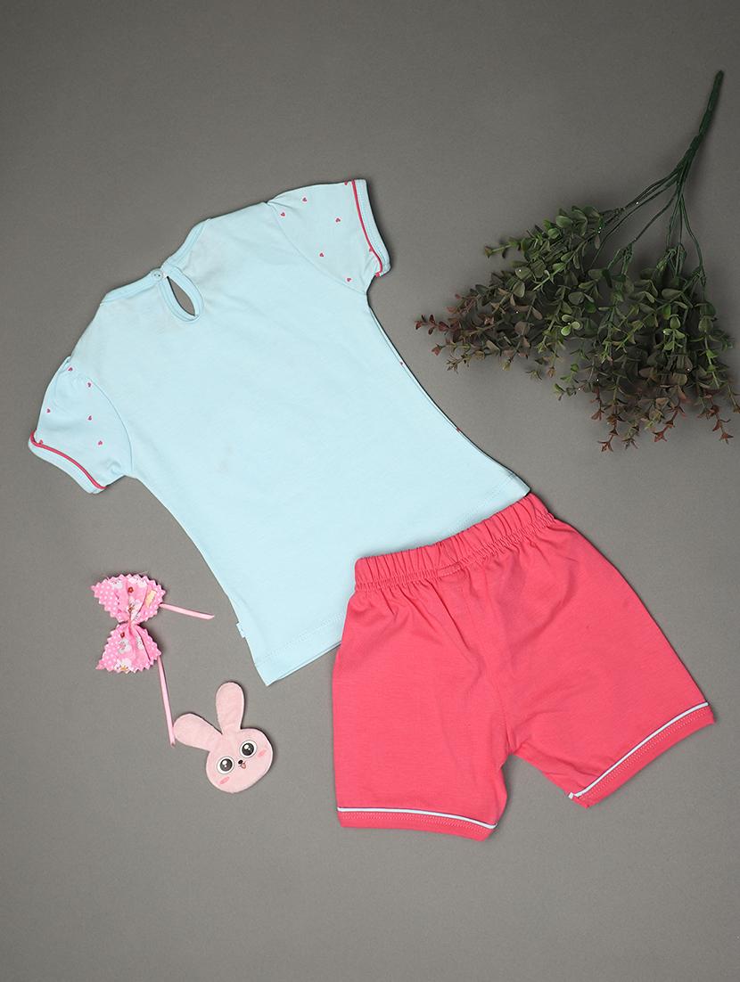 kids cotton shorts twin set - 20946490 - Standard Image - 1