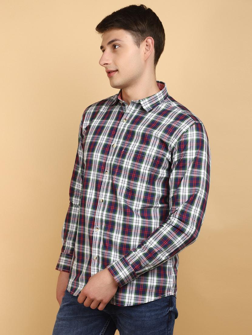 men checkered cotton casual shirt - 20946517 -  Standard Image - 1