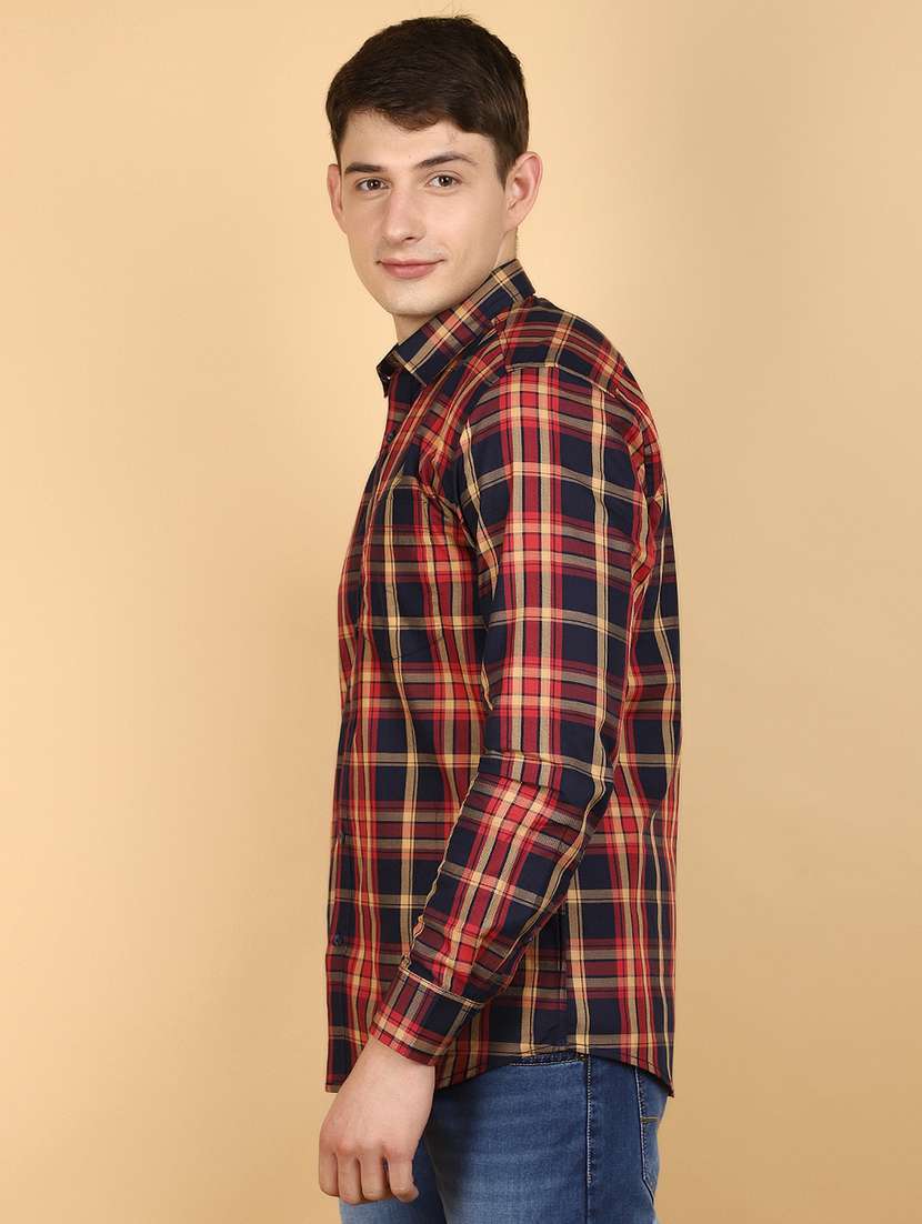 men checkered cotton casual shirt - 20946518 -  Standard Image - 1