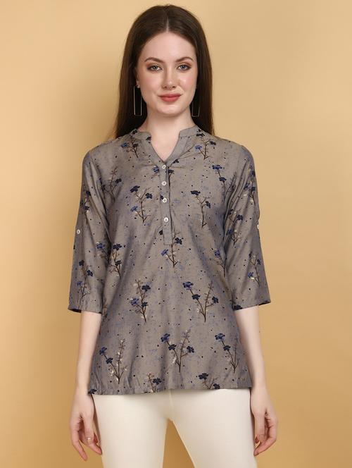 women grey printed regular top - 20946542 -  Standard Image - 0